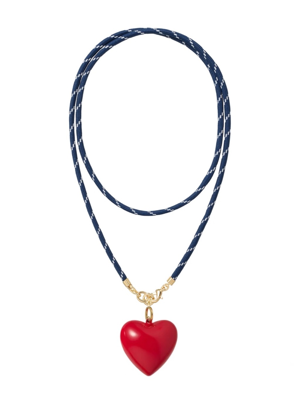 Roxanne Assoulin The Long Happy
Cord Charm 
Necklace Navy Cord Red Charm